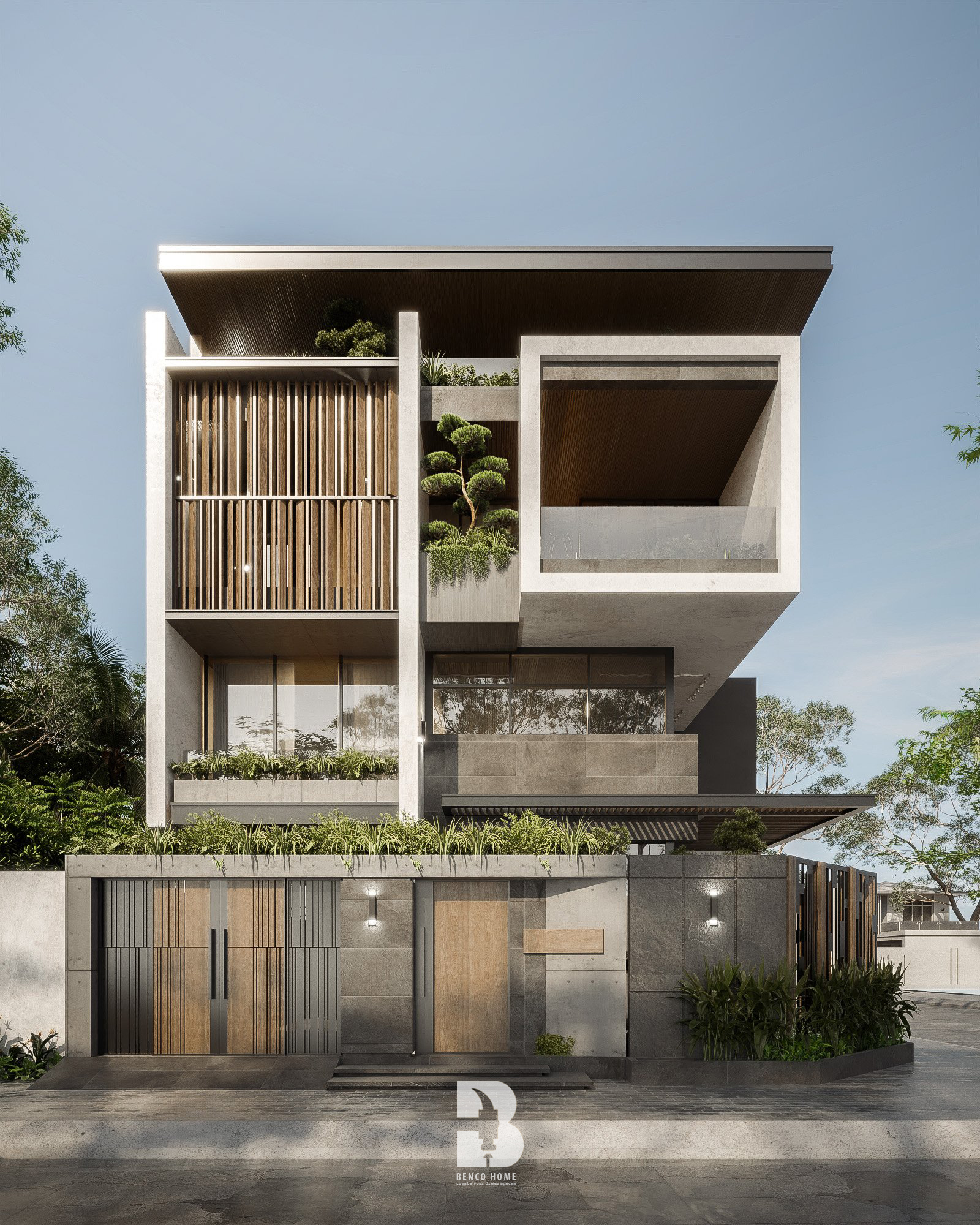 Mẫu biệt thự phố 3 tầng hiện đại